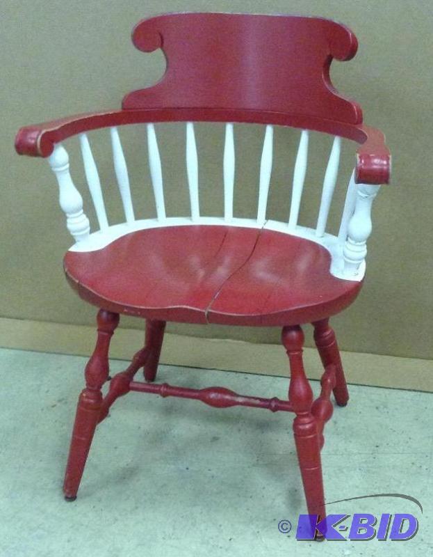 lot 78 image: Vintage Red & White Chair