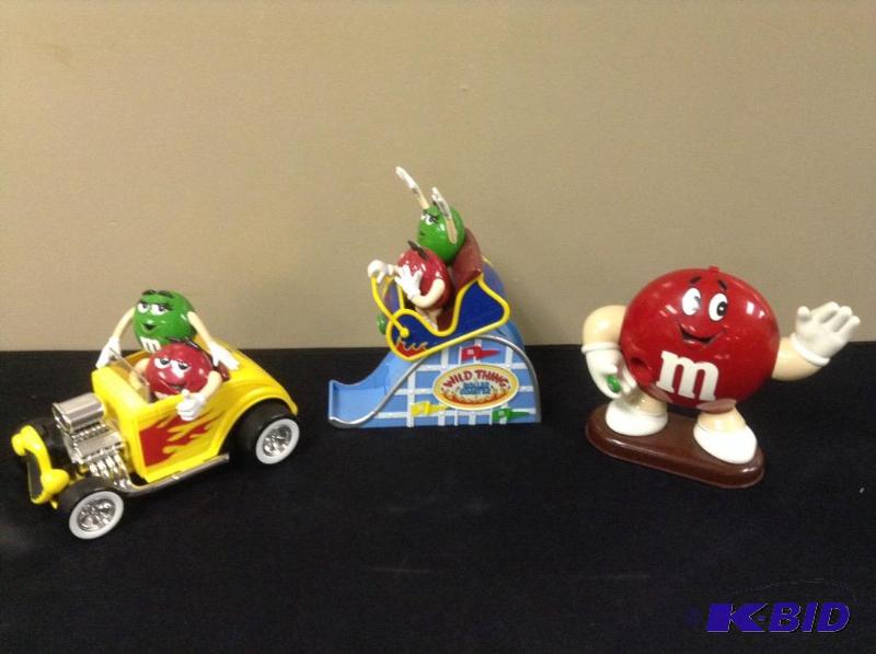 lot 81 image: Vintage M&M Dispensers Wild Thing,Red M&M, and Hot Rod
