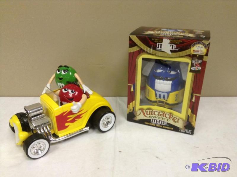 lot 84 image: Vintage M&M Dispensers Hot Rod and Nutcracker