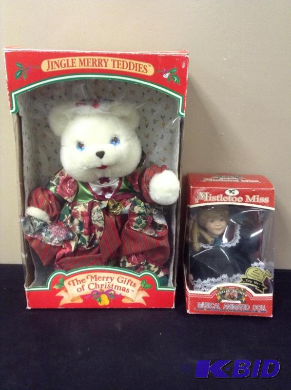 lot 99 image: Lot of two Holiday toys- Doll and Teddy