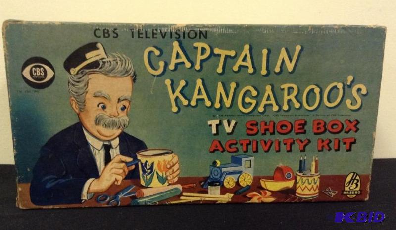 lot 53 image: Hasbros 1956 Captain Kangaroos TV Shoe Box Activity Kit