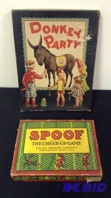 lot 57 image: Vintage Donkey Party Game and SPOOF The Cheer-Up Game
