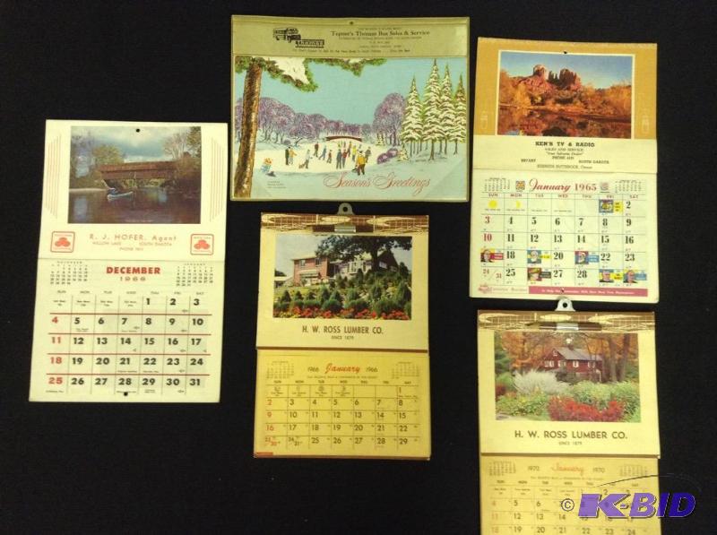 lot 8 image: Lot of Vintage Advertising Calendars