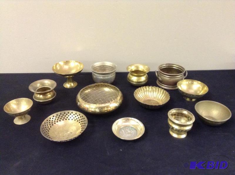 lot 101 image: Brass Flower Arrangers, Spittoons and More