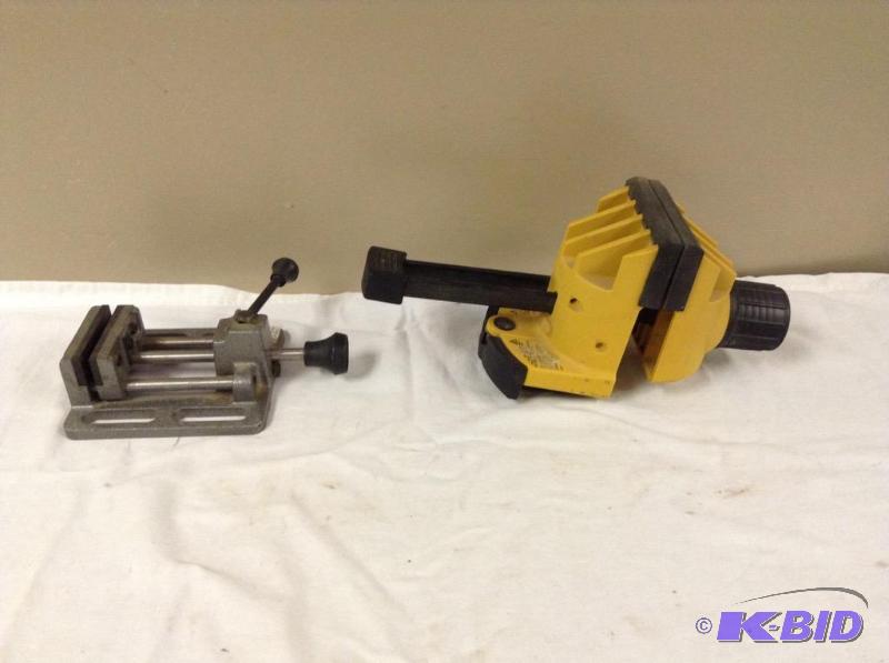 lot 122 image: Work Bench Mounted ViseClamp Pair
