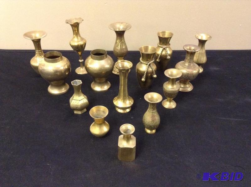 lot 13 image: Brass Vases