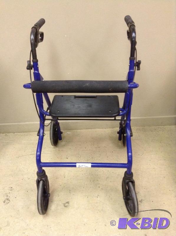 lot 133 image: Blue Frame Evolution Walker with Brakes and Seat