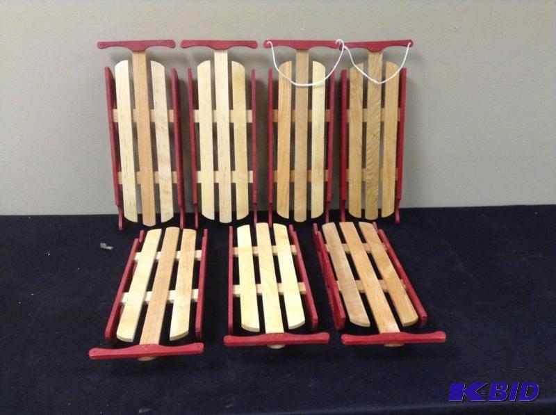 lot 134 image: Mini Wooden Sleds for Crafting or Resale