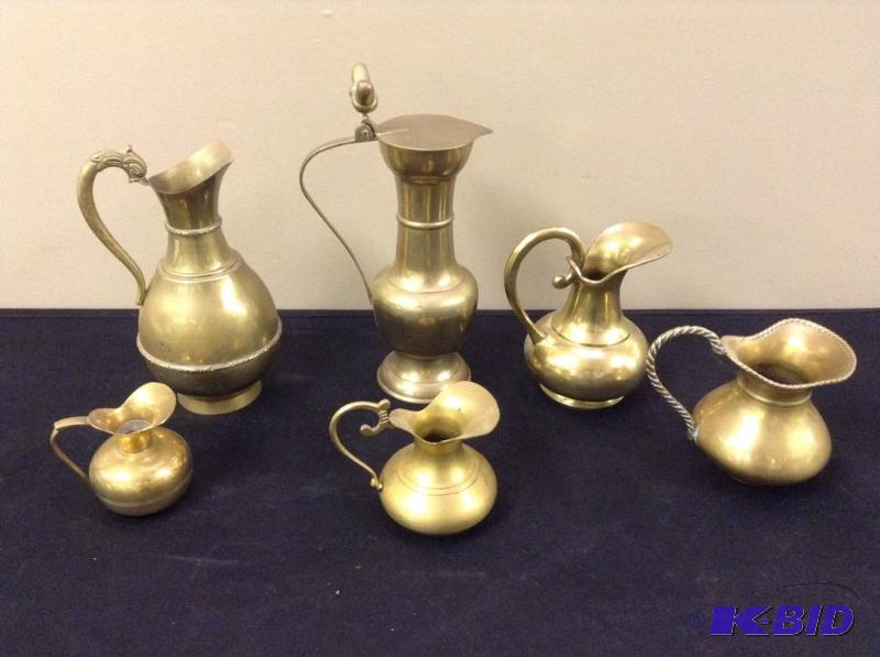 lot 17 image: Brass Pitchers