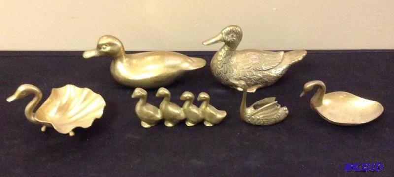 lot 28 image: Brass Ducks, Geese and Swans