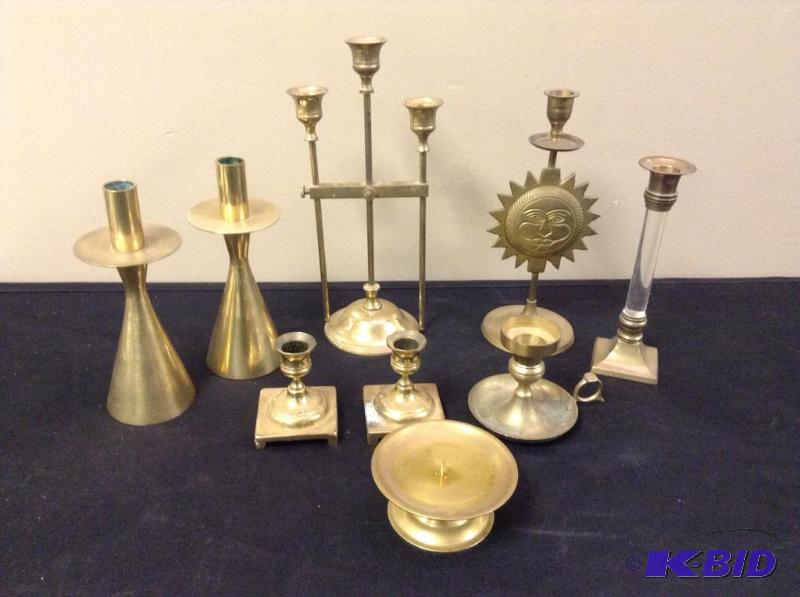 lot 35 image: Brass Candle Holders