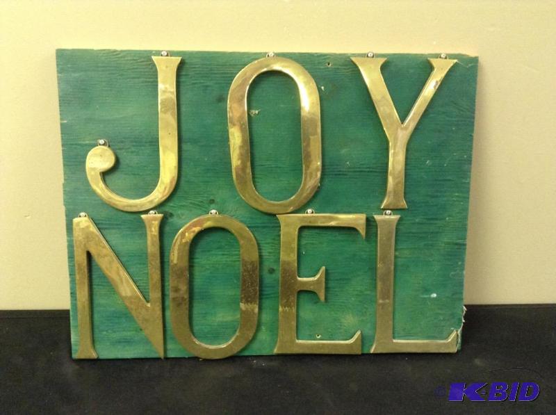 lot 48 image: Brass Joy & Noel Sign