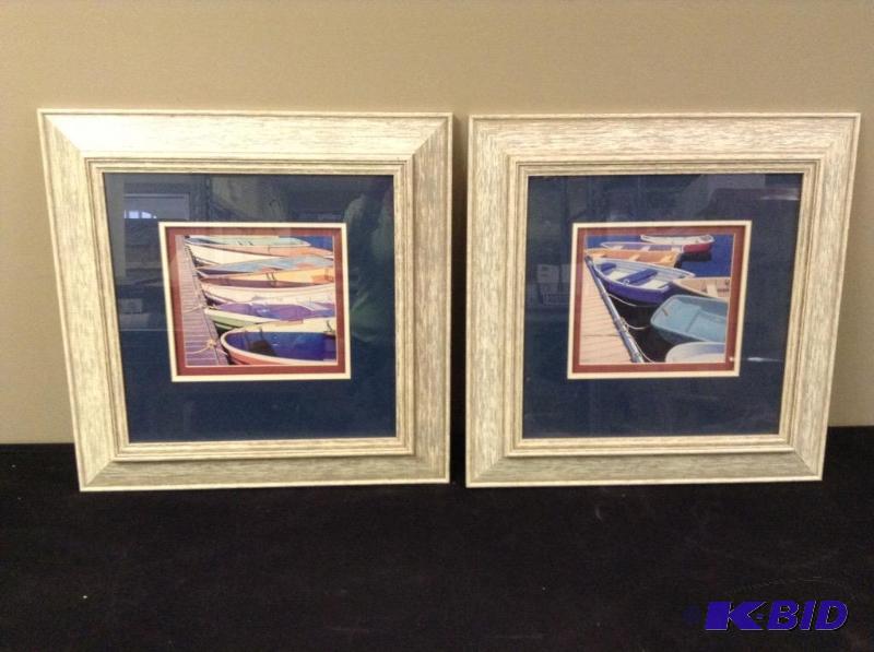 lot 56 image: 2 Framed Boat Marina Pictures