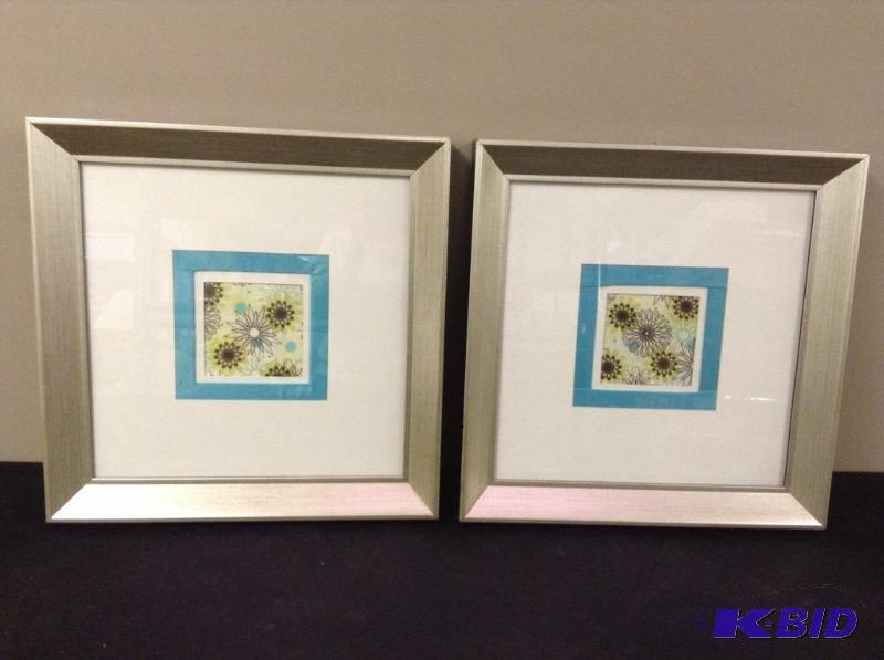 lot 57 image: Silver Framed Geometric Pictures