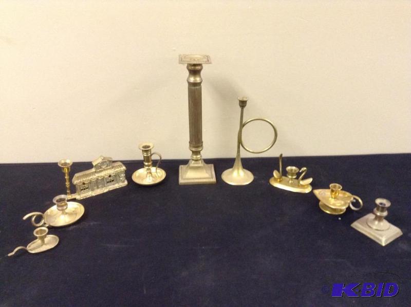 lot 73 image: Brass Candle Stick Holders