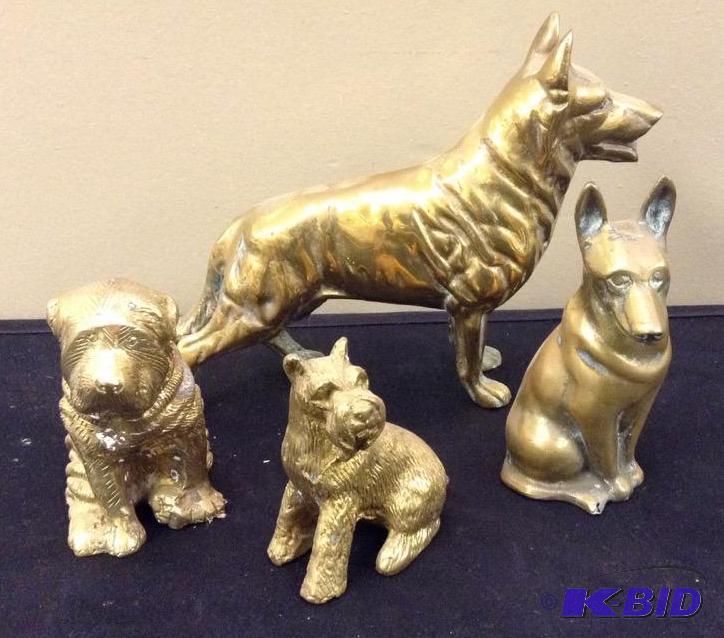 lot 9 image: Dog Lover Lot - Brass Decor Items