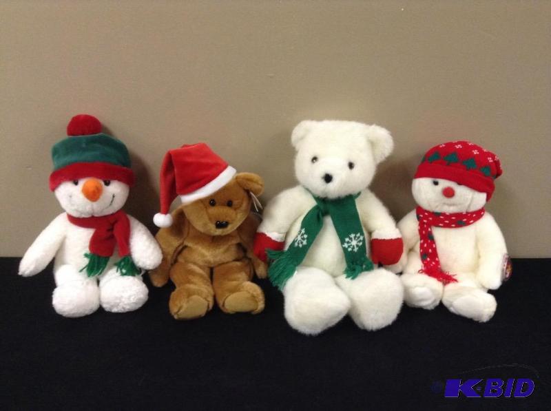 lot 94 image: Four Holiday Plush Animals