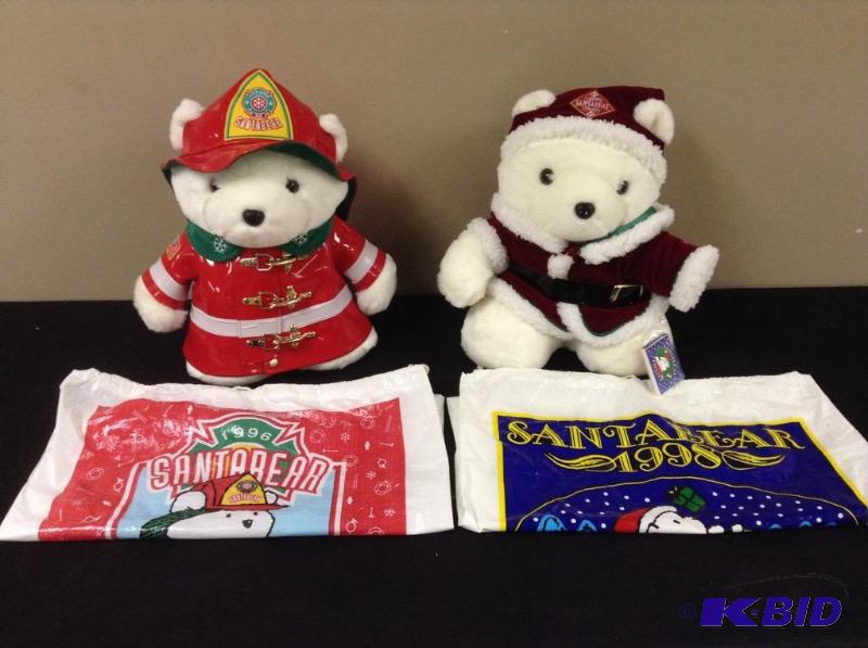 lot 95 image: 1996 and 1998 Annual Santa Bear Collectibles