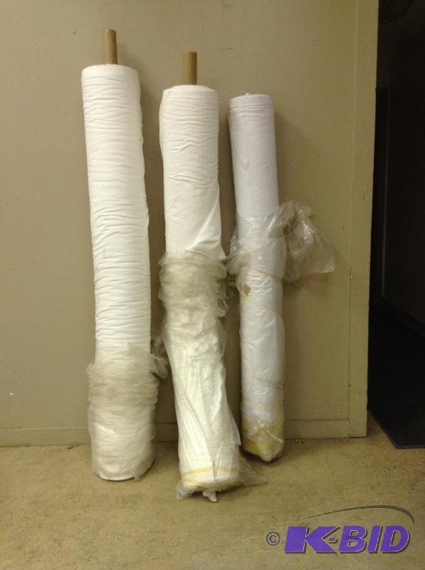 Lot of three bolts of white t-shirt fabric