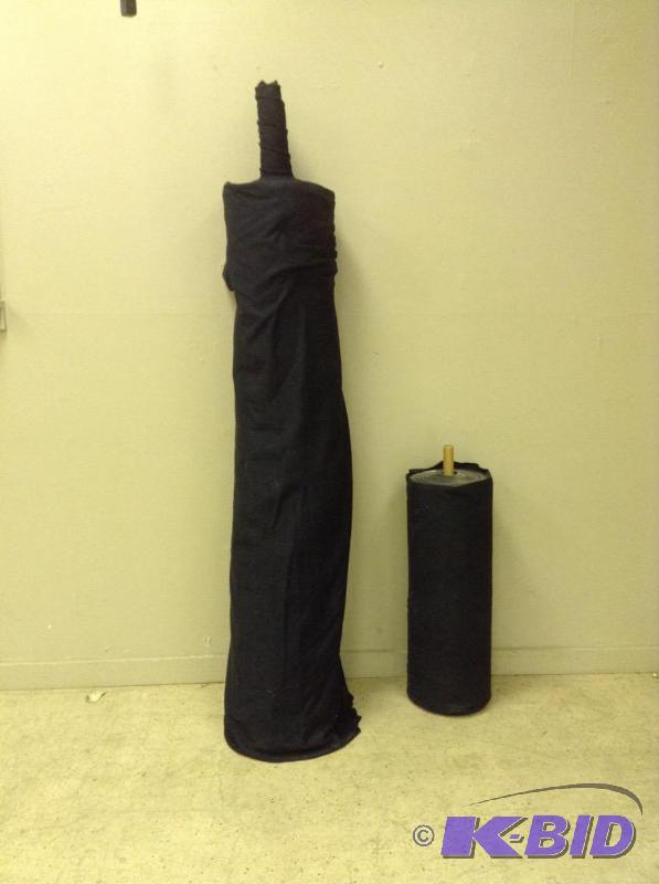 Lot of two bolts of black fabric-fleece and rib knit type