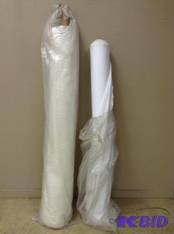 Lot of two bolts of white thin poly t-shirt type fabric