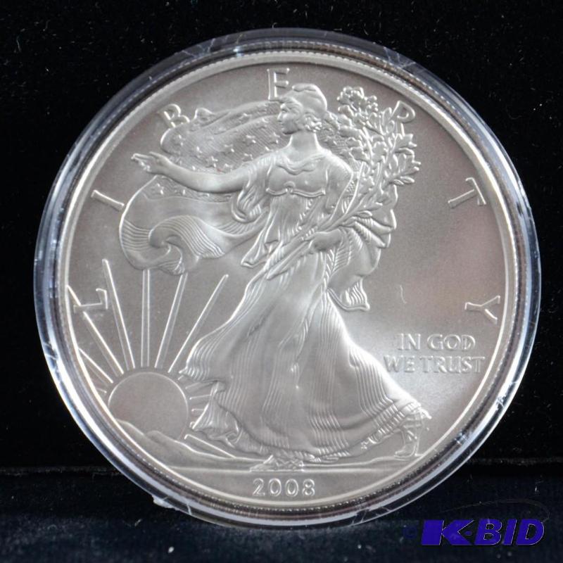 2008 Silver American Eagle Bullion Coin BU 1 Troy Oz.
