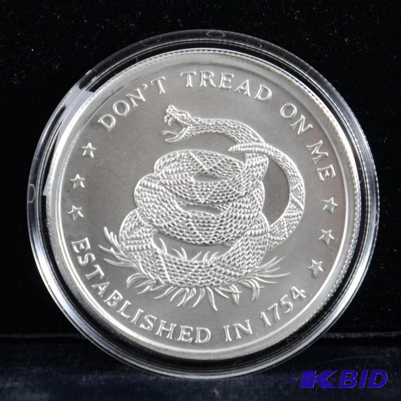 1 troy oz Silver DONT TREAD ON ME - THE PRICE OF LIBERTY round .999 BU