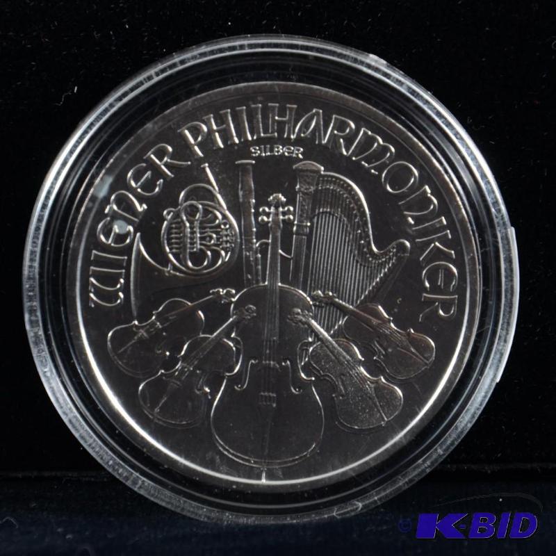 2008 Austria Vienna Philharmonic 1.5 Euro 1 Oz .999 Silver Coin