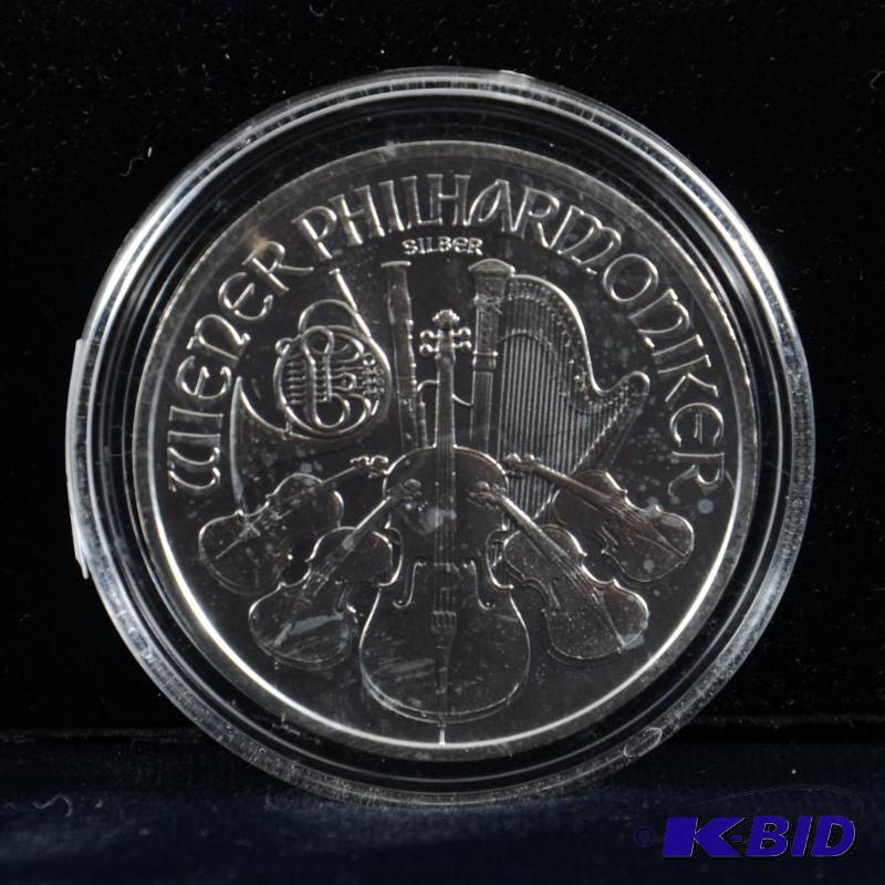 2008 Austria Vienna Philharmonic 1.5 Euro 1 Oz .999 Silver Coin