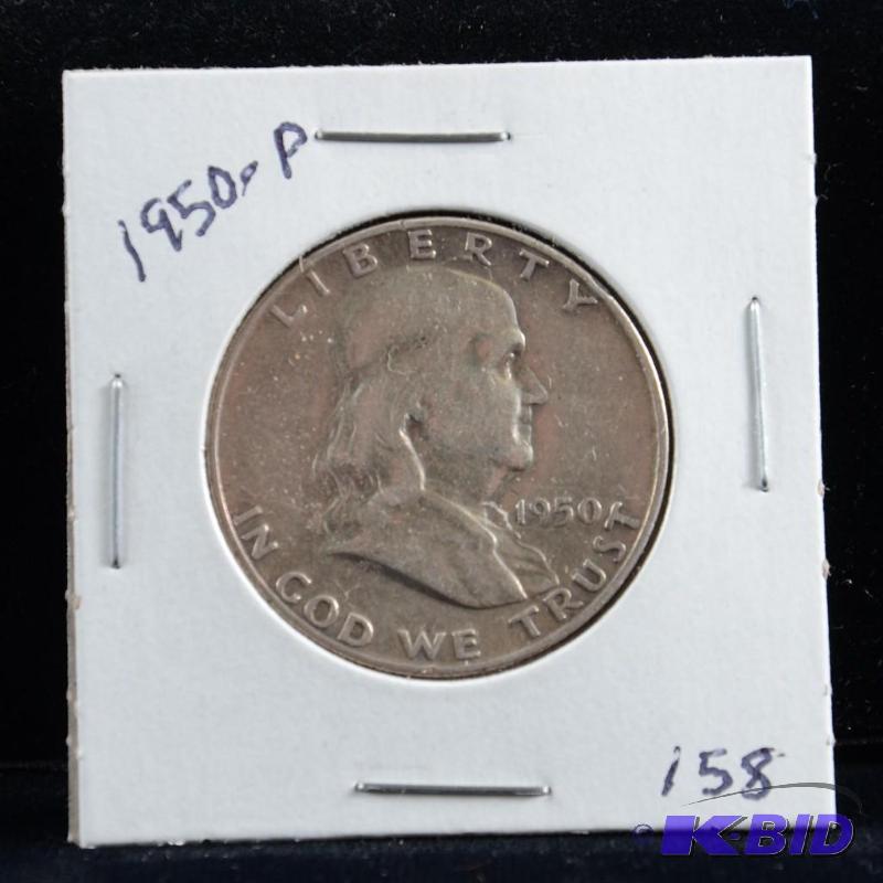 1950-P Ben Franklin Silver Half Dollar