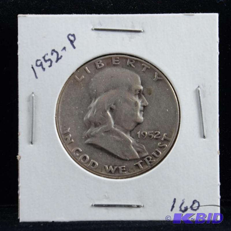 1952-P Ben Franklin Silver Half Dollar