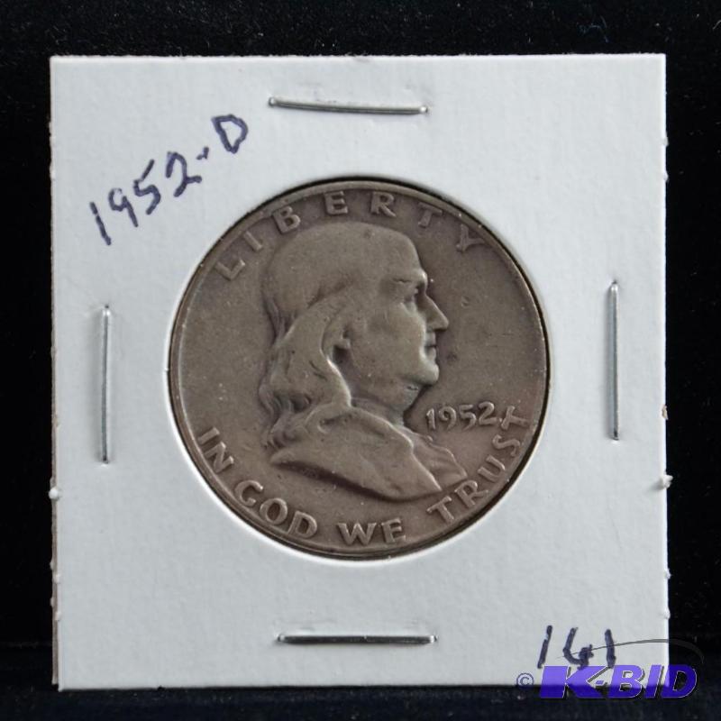 1952-D Ben Franklin Silver Half Dollar