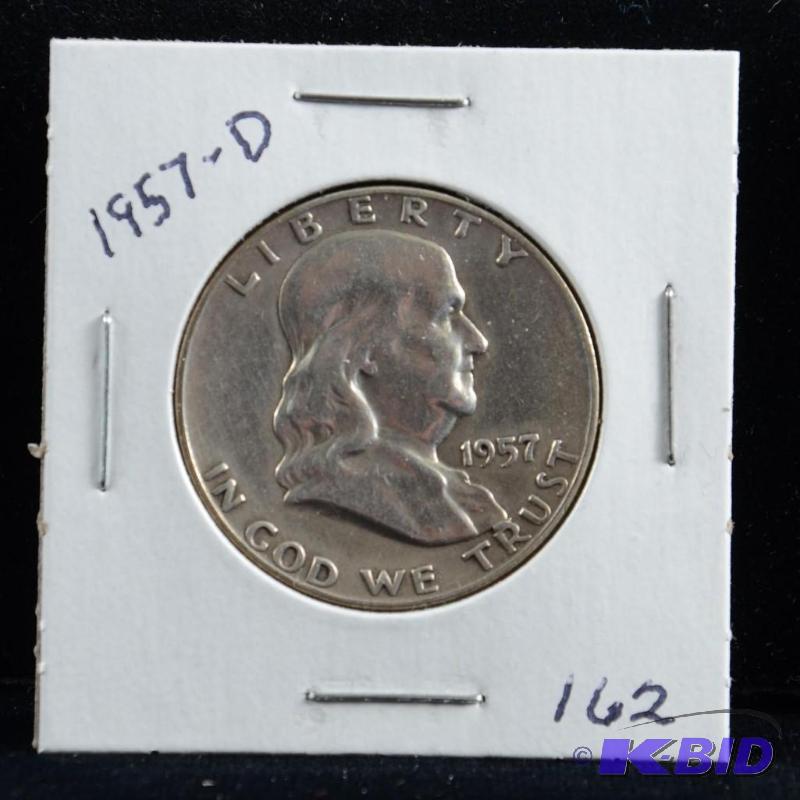 1957-D Ben Franklin Silver Half Dollar