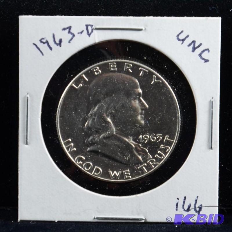 1963-D Ben Franklin Silver Half Dollar Uncirculated