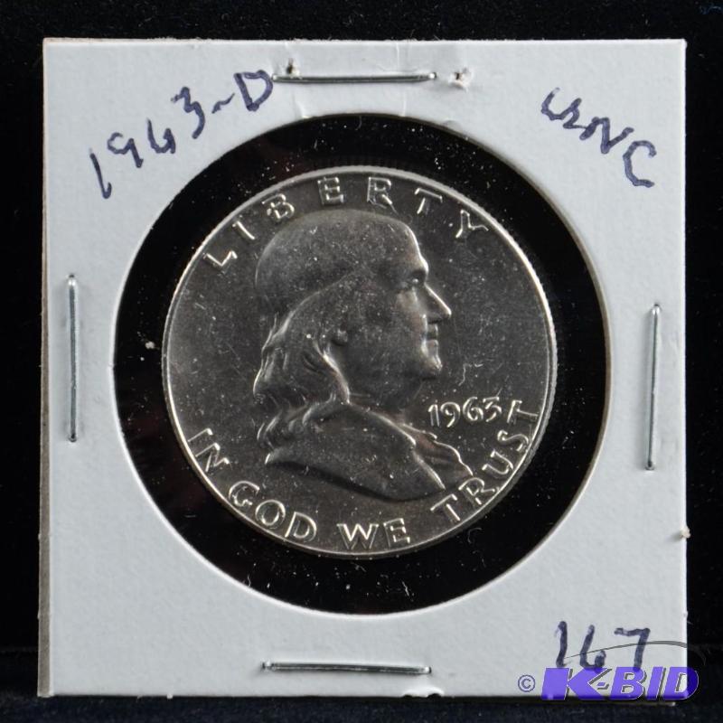 1963-D Ben Franklin Silver Half Dollar Uncirculated