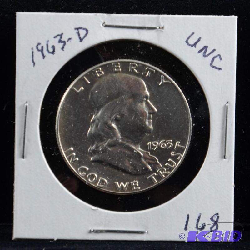 1963-D Ben Franklin Silver Half Dollar Uncirculated