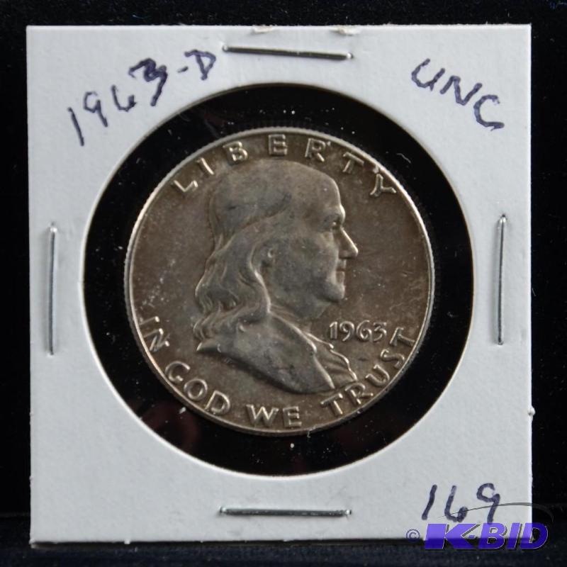 1963-D Ben Franklin Silver Half Dollar Uncirculated