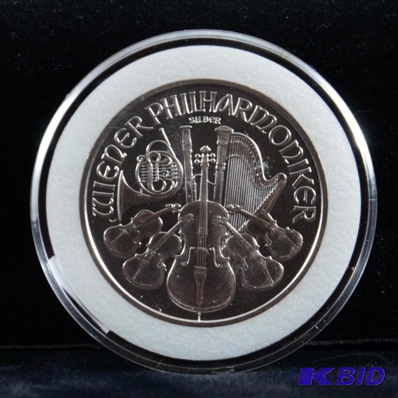 2008 Austria Vienna Philharmonic 1.5 Euro 1 Oz .999 Silver Coin