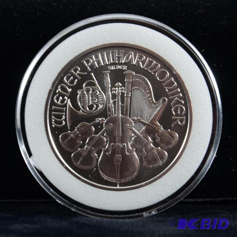 2008 Austria Vienna Philharmonic 1.5 Euro 1 Oz .999 Silver Coin