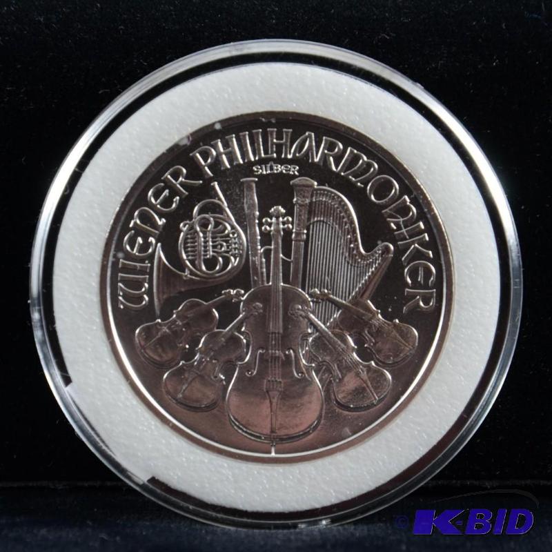 2008 Austria Vienna Philharmonic 1.5 Euro 1 Oz .999 Silver Coin