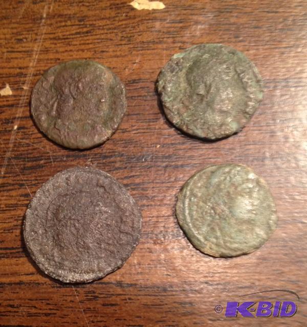 1 Lot of 4 Ancient Roman 1500 Year Old Coins Mixed RulersTypes