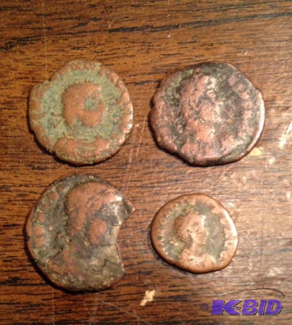 1 Lot of 4 Ancient Roman 1500 Year Old Coins Mixed RulersTypes