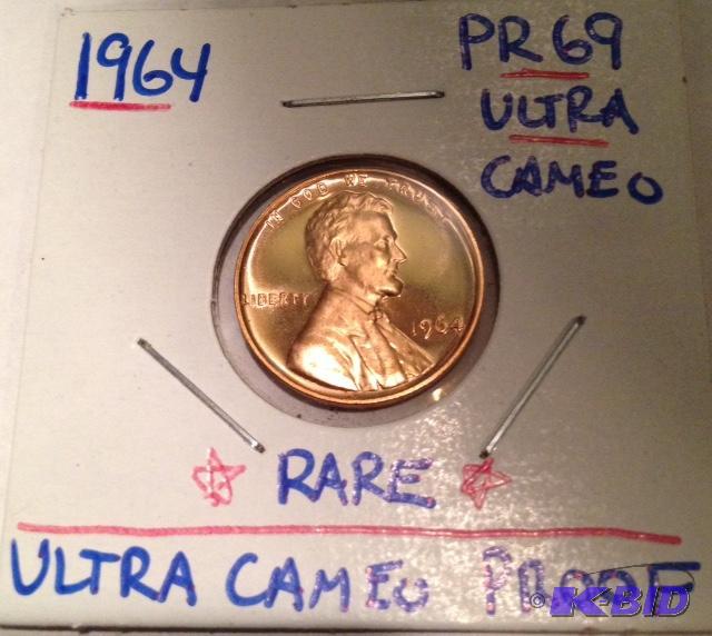 1964 Lincoln Cent Proof 69 Ultra Cameo a Real Blazer Near Flawless.