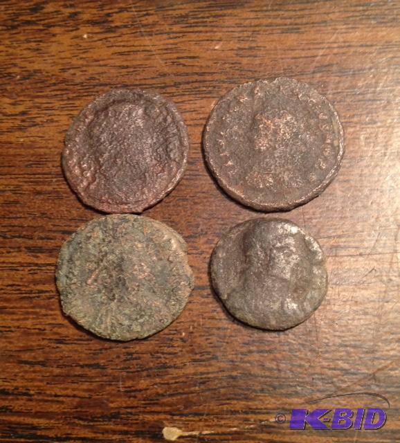 1 Lot of 4 Ancient Roman 1500 Year Old Coins Mixed RulersTypes