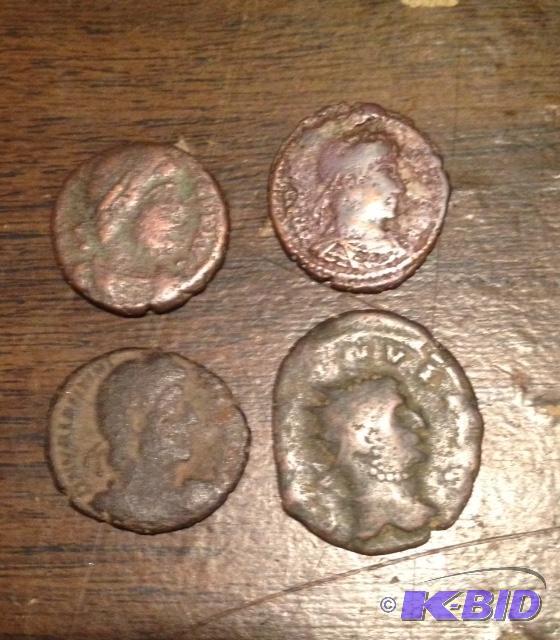 1 Lot of 4 Ancient Roman 1500 Year Old Coins Mixed RulersTypes