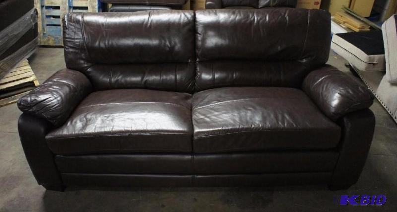 New High-End Top-Grain Leather Sofa - MSRP $1...