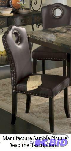 Nailhead Dining Chair - Brown like leather - ...