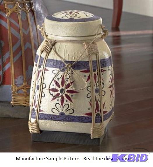 Hand Painted Cream Rice Basket -&nbspUsed fo...