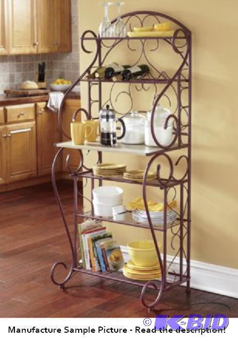 Scrolled Metal Bakers Rack - Purple - This ba...