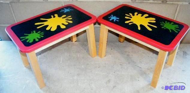 Pair of Childrens Stools -&nbspWood Construc...